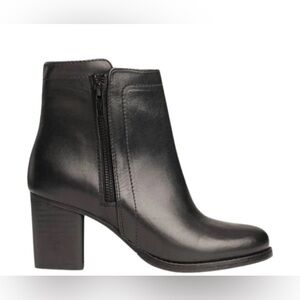 Frye Black Leather Block Heel Ankle Boots
